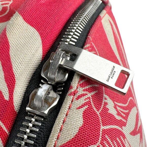 Auth SAINT LAURENT Backpack Red/Black Nylon Canvas/Leather - z4057 - Picture 9 of 16